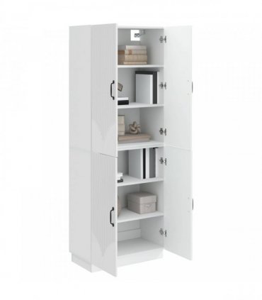 vidaXL Cabinet Set 2 pcs High Gloss White Engineered Wood
