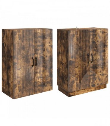 vidaXL Cabinet Set 2 pcs Smoked Oak Engineered Wood