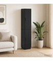 vidaXL Cabinet Set 2 pcs Black Engineered Wood