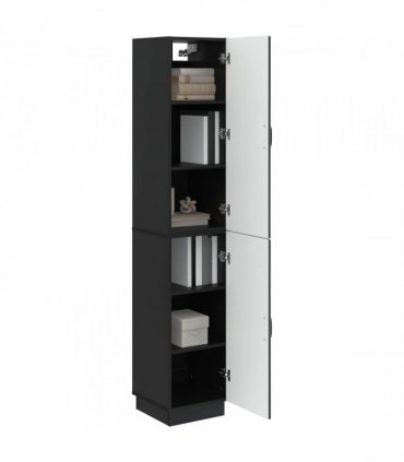vidaXL Cabinet Set 2 pcs Black Engineered Wood