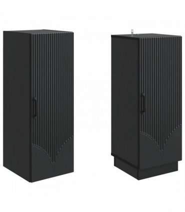 vidaXL Cabinet Set 2 pcs Black Engineered Wood