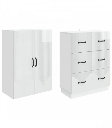 vidaXL Cabinet Set 2 pcs 66 x 34.5 x 87 cm Engineered Wood