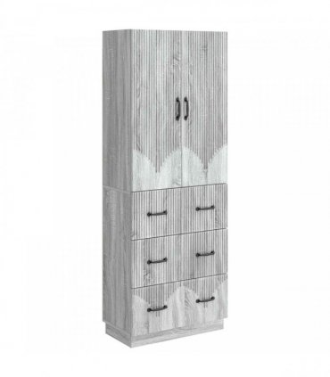 vidaXL Cabinet Set 2 pcs 66 x 34.5 x 87 cm Engineered Wood Grey Sonoma
