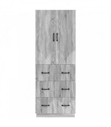 vidaXL Cabinet Set 2 pcs 66 x 34.5 x 87 cm Engineered Wood Grey Sonoma