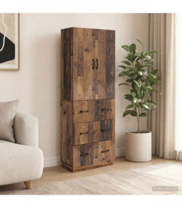 vidaXL Cabinet Set 2 pcs 66 x 34.5 x 87 cm Engineered Wood Old Wood