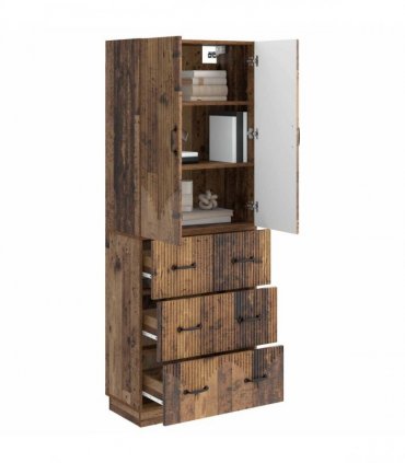 vidaXL Cabinet Set 2 pcs 66 x 34.5 x 87 cm Engineered Wood Old Wood