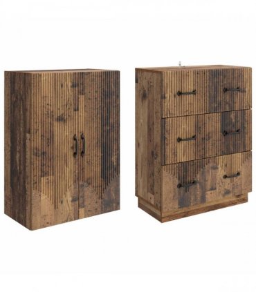 vidaXL Cabinet Set 2 pcs 66 x 34.5 x 87 cm Engineered Wood Old Wood