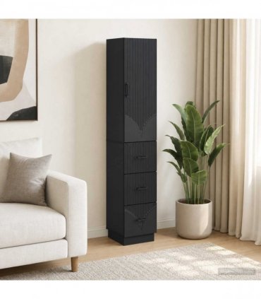 vidaXL Cabinet Set 2 pcs 33 x 34.5 x 87 cm Engineered Wood Black