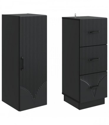 vidaXL Cabinet Set 2 pcs 33 x 34.5 x 87 cm Engineered Wood Black