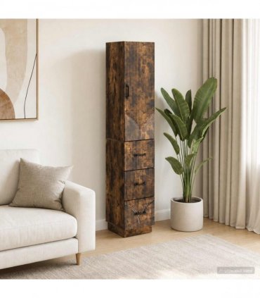 vidaXL Cabinet Set 2 pcs 33 x 34.5 x 87 cm Engineered Wood Smoked Oak