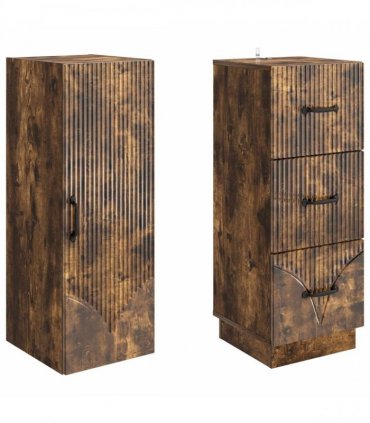 vidaXL Cabinet Set 2 pcs 33 x 34.5 x 87 cm Engineered Wood Smoked Oak