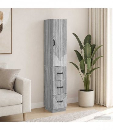 vidaXL Cabinet Set 2 pcs 33 x 34.5 x 87 cm Engineered Wood Grey Sonoma