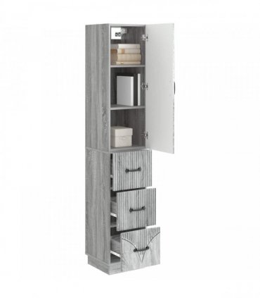 vidaXL Cabinet Set 2 pcs 33 x 34.5 x 87 cm Engineered Wood Grey Sonoma