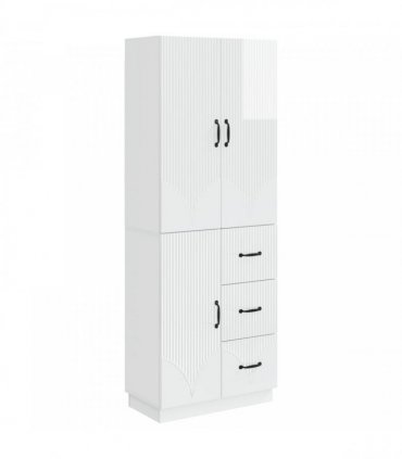 vidaXL Cabinet Set 2 pcs High Gloss White Engineered Wood