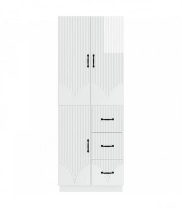 vidaXL Cabinet Set 2 pcs High Gloss White Engineered Wood