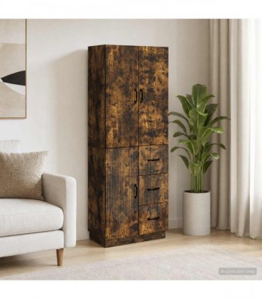 vidaXL Cabinet Set 2 pcs Smoked Oak Engineered Wood