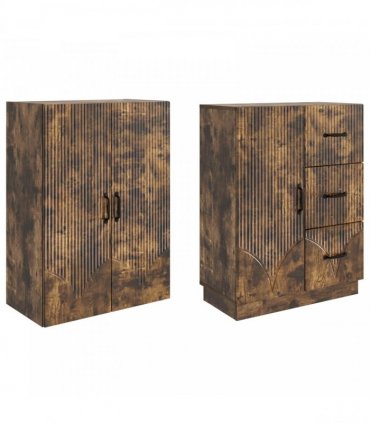 vidaXL Cabinet Set 2 pcs Smoked Oak Engineered Wood