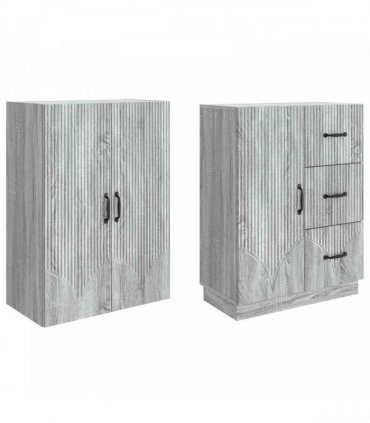 vidaXL Cabinet Set 2 pcs Grey Sonoma Engineered Wood