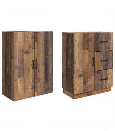 vidaXL Cabinet Set 2 pcs Old Wood Engineered Wood