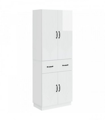 vidaXL Cabinet Set 2 pcs High Gloss White Engineered Wood