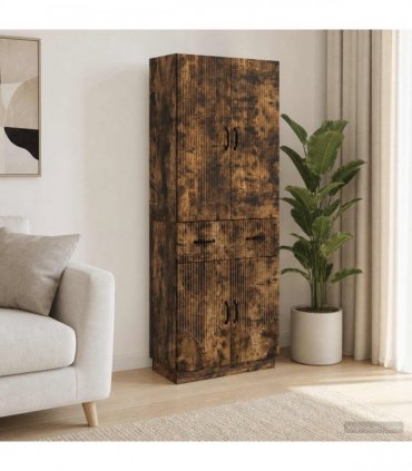 vidaXL Cabinet Set 2 pcs Smoked Oak Engineered Wood