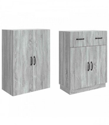 vidaXL Cabinet Set 2 pcs Grey Sonoma Engineered Wood