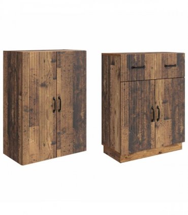 vidaXL Cabinet Set 2 pcs Old Wood Engineered Wood