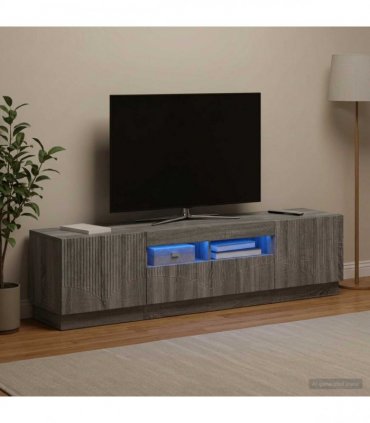 vidaXL LED TV Cabinet HOORN 3 pcs Grey Sonoma Engineered Wood