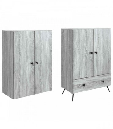 vidaXL Cabinet Set 2 pcs Grey Sonoma Engineered Wood