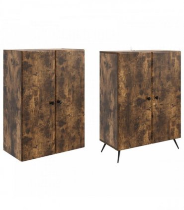 vidaXL Cabinet Set 2 pcs Smoked Oak Engineered Wood