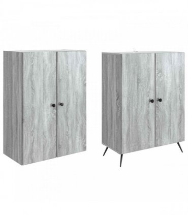 vidaXL Cabinet Set 2 pcs Grey Sonoma Engineered Wood