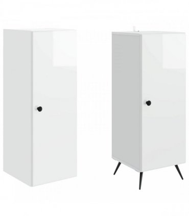 vidaXL Cabinet Set 2 pcs High Gloss White Engineered Wood
