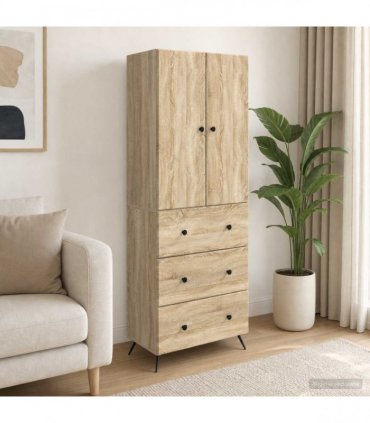 vidaXL Cabinet Set 2 pcs 66 x 34.5 x 90 cm Engineered Wood Sonoma Oak