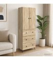 vidaXL Cabinet Set 2 pcs 66 x 34.5 x 90 cm Engineered Wood Sonoma Oak