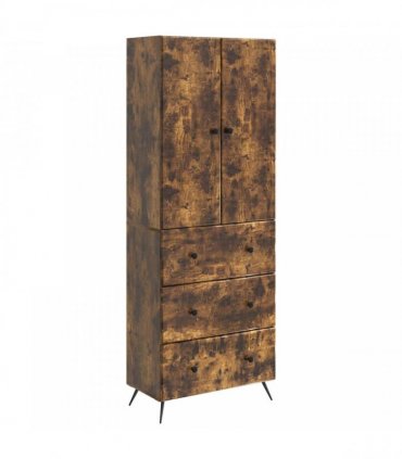 vidaXL Cabinet Set 2 pcs 66 x 34.5 x 90 cm Engineered Wood Smoked Oak