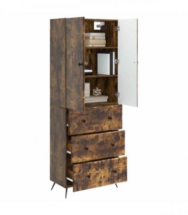 vidaXL Cabinet Set 2 pcs 66 x 34.5 x 90 cm Engineered Wood Smoked Oak