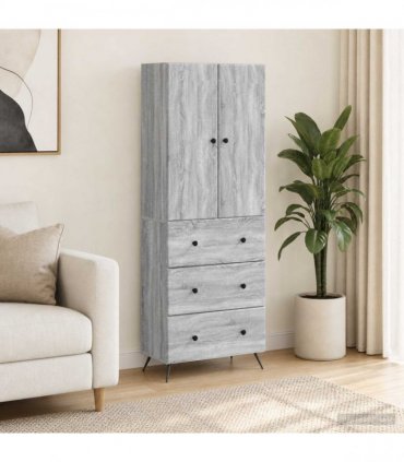 vidaXL Cabinet Set 2 pcs 66 x 34.5 x 90 cm Engineered Wood Grey Sonoma