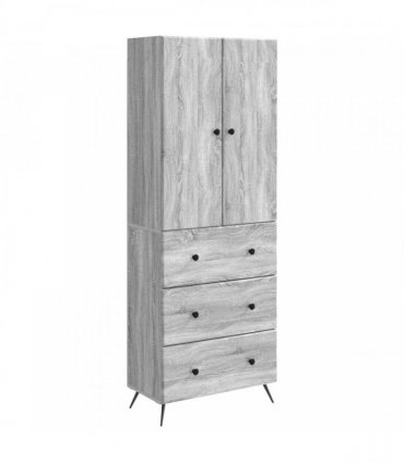 vidaXL Cabinet Set 2 pcs 66 x 34.5 x 90 cm Engineered Wood Grey Sonoma