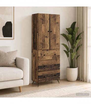 vidaXL Cabinet Set 2 pcs 66 x 34.5 x 90 cm Engineered Wood Old Wood