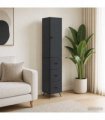 vidaXL Cabinet Set 2 pcs 33 x 34.5 x 180 cm Engineered Wood Black