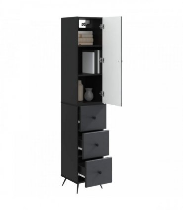 vidaXL Cabinet Set 2 pcs 33 x 34.5 x 180 cm Engineered Wood Black