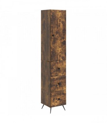 vidaXL Cabinet Set 2 pcs 33 x 34.5 x 180 cm Engineered Wood Smoked Oak