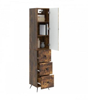 vidaXL Cabinet Set 2 pcs 33 x 34.5 x 180 cm Engineered Wood Smoked Oak