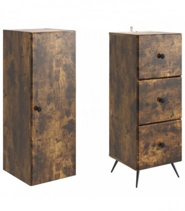 vidaXL Cabinet Set 2 pcs 33 x 34.5 x 180 cm Engineered Wood Smoked Oak