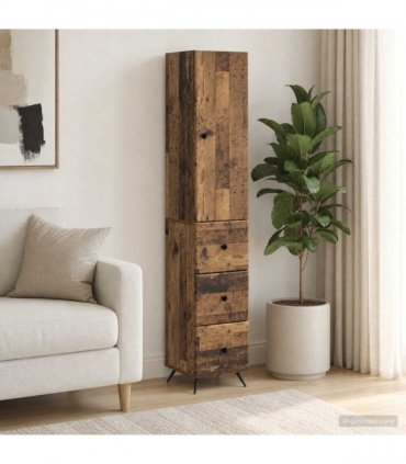 vidaXL Cabinet Set 2 pcs 33 x 34.5 x 180 cm Engineered Wood Old Wood