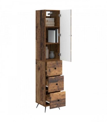 vidaXL Cabinet Set 2 pcs 33 x 34.5 x 180 cm Engineered Wood Old Wood