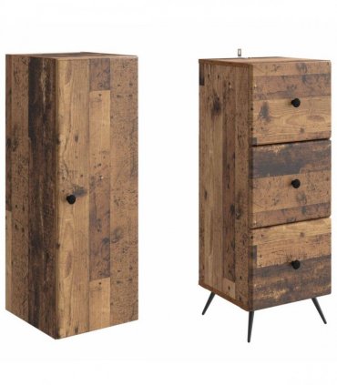 vidaXL Cabinet Set 2 pcs 33 x 34.5 x 180 cm Engineered Wood Old Wood