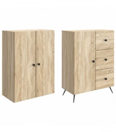 vidaXL Cabinet Set 2 pcs Sonoma Oak Engineered Wood