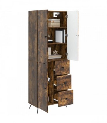 vidaXL Cabinet Set 2 pcs Smoked Oak Engineered Wood