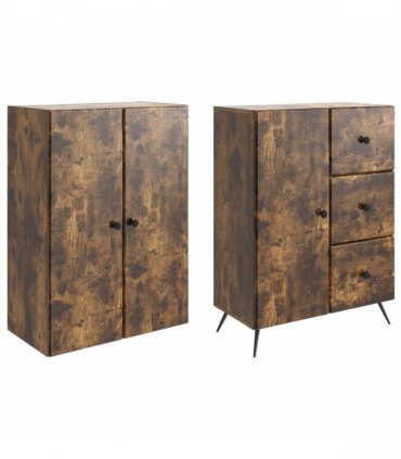 vidaXL Cabinet Set 2 pcs Smoked Oak Engineered Wood